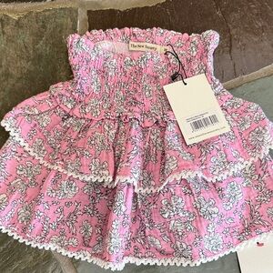 The New Society Pink Floral Ruffled Skirt